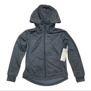 Z by Zella girls M (8-10) Zip front Hoodie Charcoal Space Dye